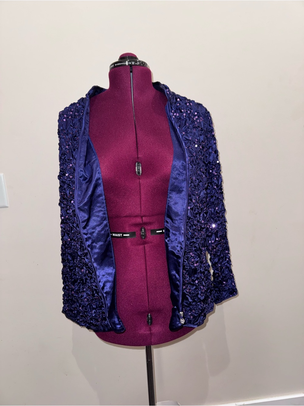 Fashion Bug Deep Purple Sequin Open-Front Jacket